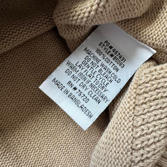 BKE ribbed mock neck sweater sz L quarter button preppy fisherman academia - Picture 5 of 8